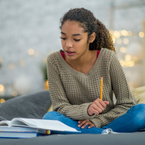 Girl studying